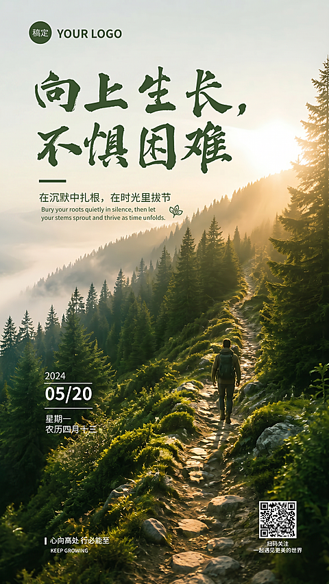 励志早安日签海报