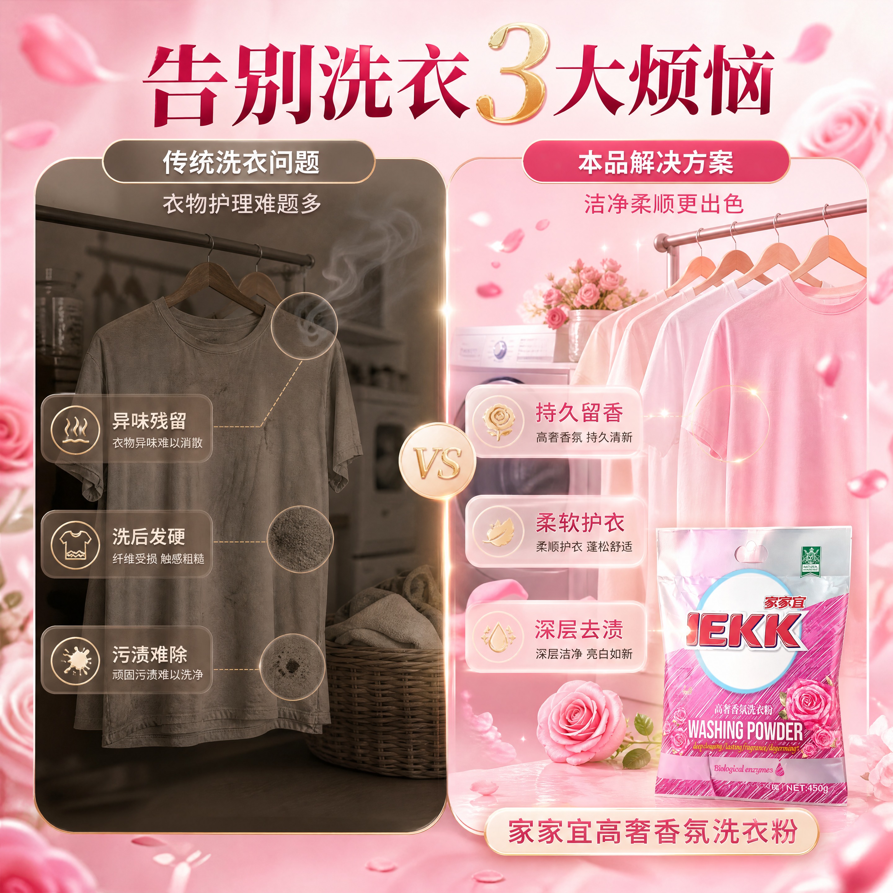 [商品] 使用【图1】家家宜高奢香氛洗衣粉450g袋装；保留包… - 图片创意预览
