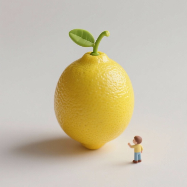 一芽柠檬白底预览效果