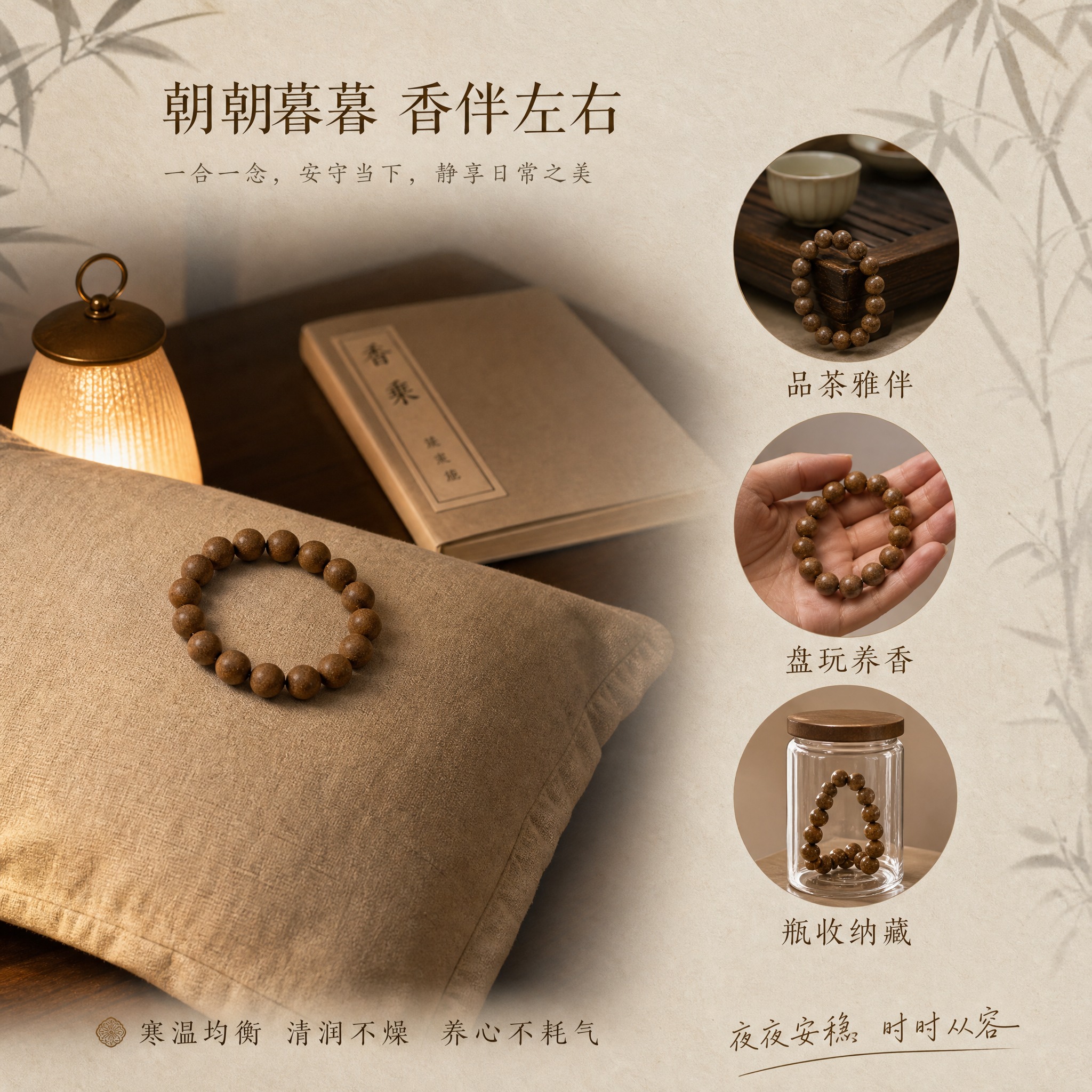 [主图-5] 宝聿堂 安神静心香合香珠手串 日常使用场景与养护… - 图片创意预览