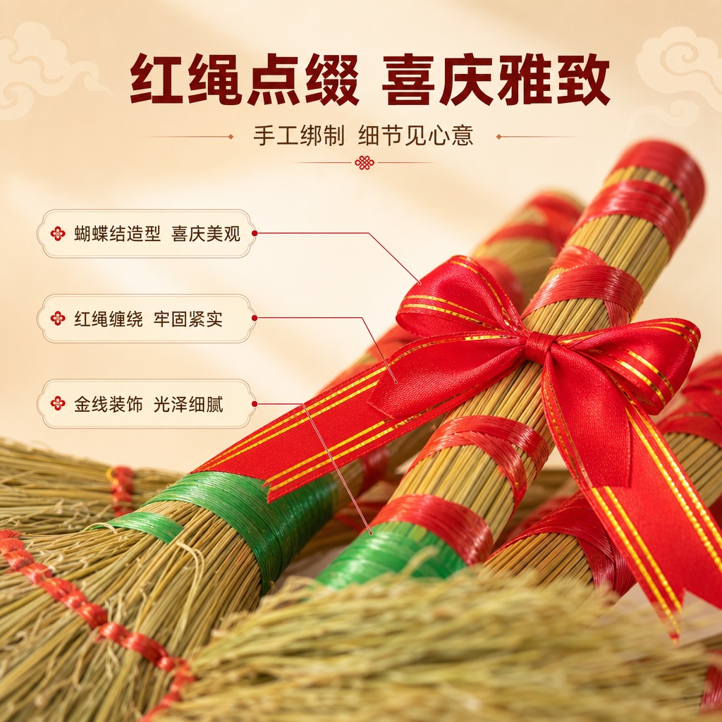 [商品] 使用【图3】小扫把斜款捆红绳装饰摆件（局部细节图）；… - 图片创意预览
