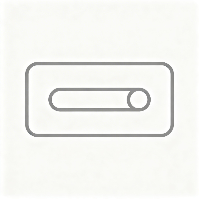 模拟开关的灰色线条图标，白色背景，简约线性风格，单张独立图标，无多余元素预览效果