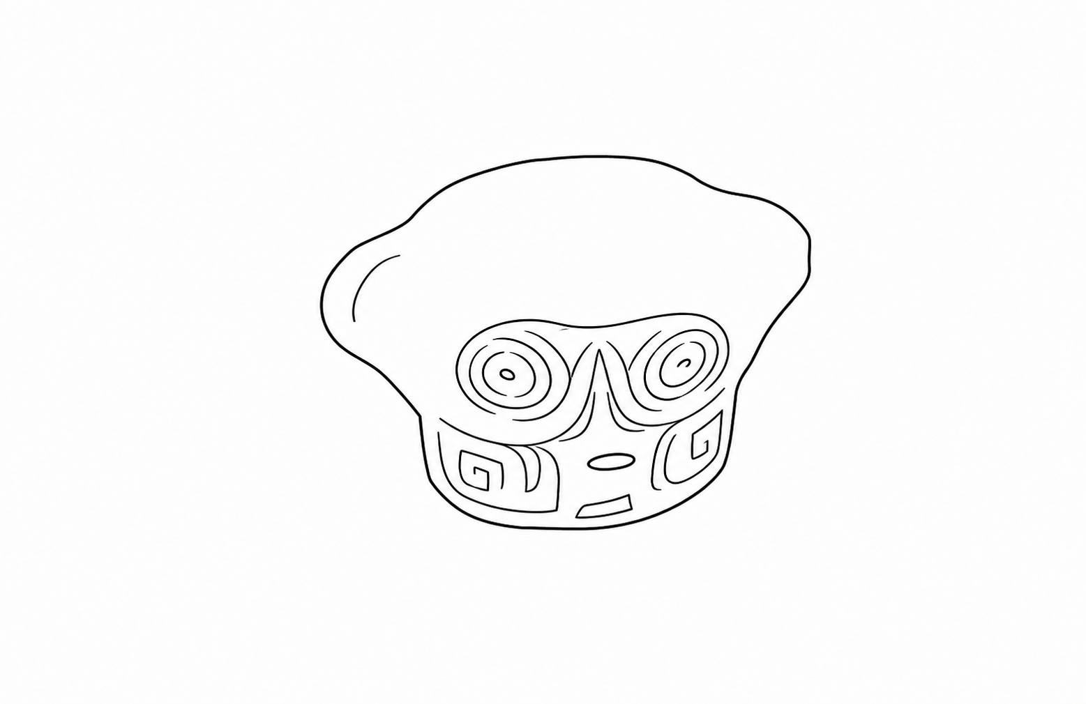 严格按照原图提取线条，将这张古代玉器文物图片转换为黑白线稿风格… - 图片创意预览