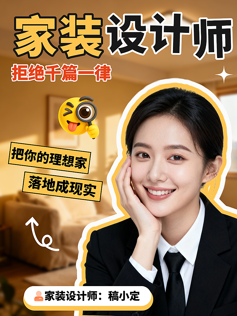 家装设计师小红书封面