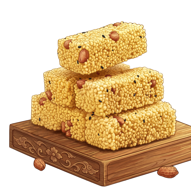 将图中食品转成新国风插画风格，高清预览效果