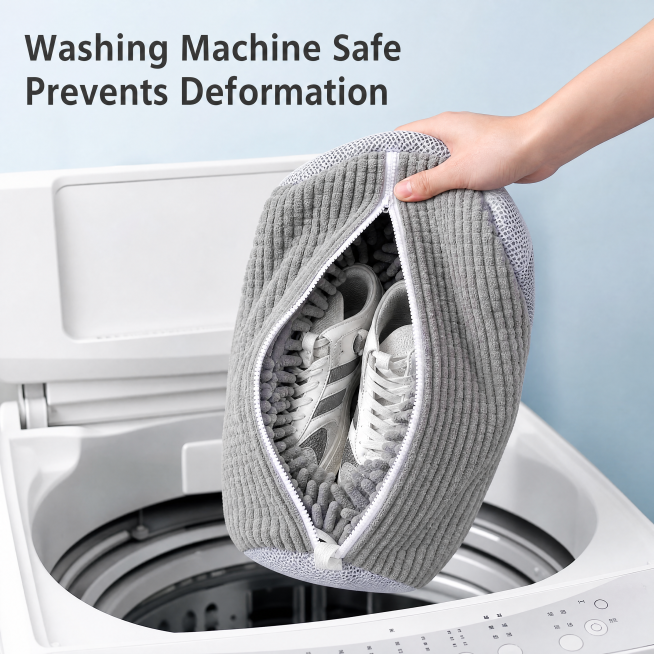 [Main Image 2] Grey shoe washing bag core selling points scene display image, for Amazon cross-borde预览效果