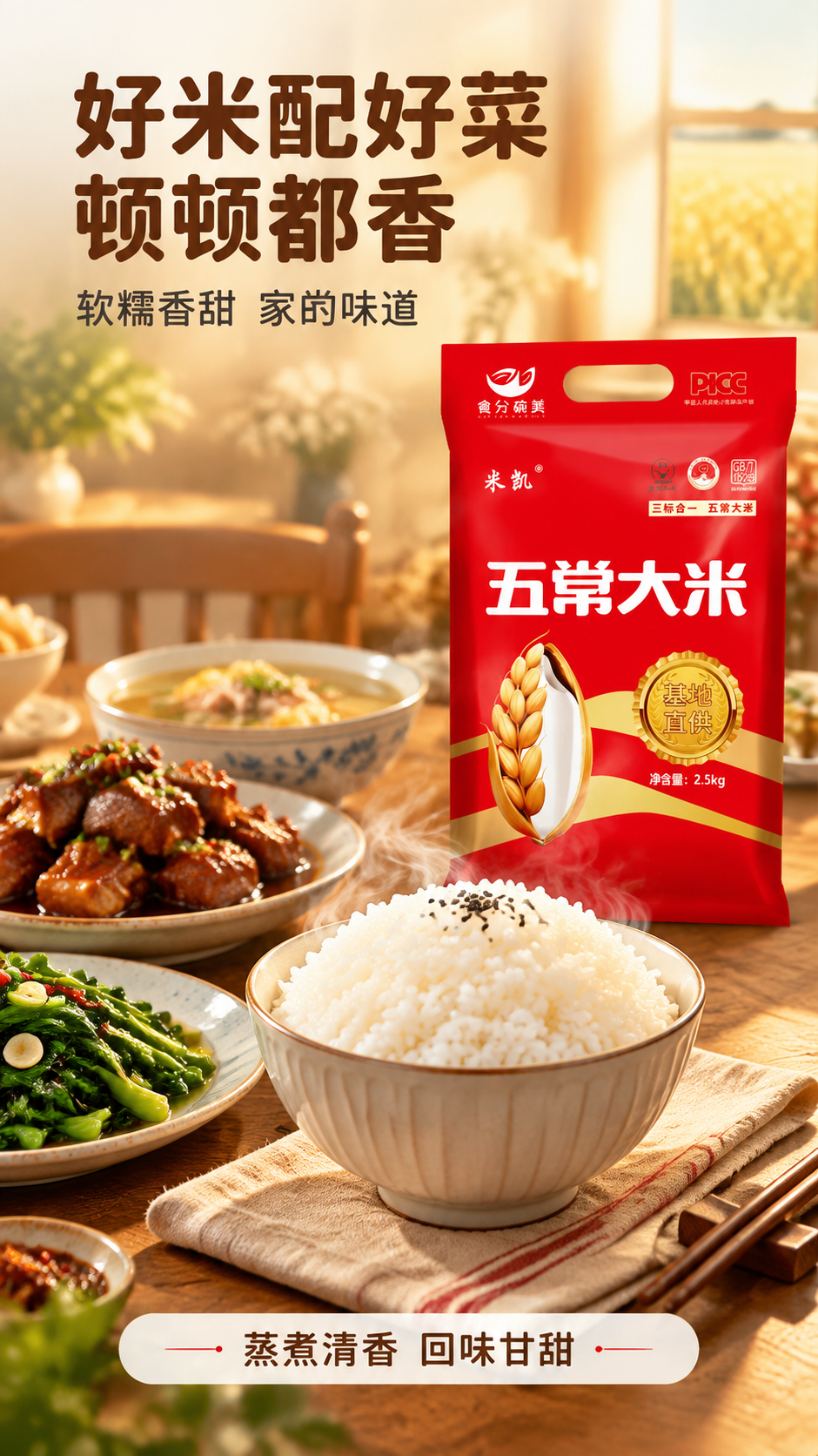 [商品] 使用【图1】食分碗美五常大米红色袋装包装进行图生图；… - 图片创意预览