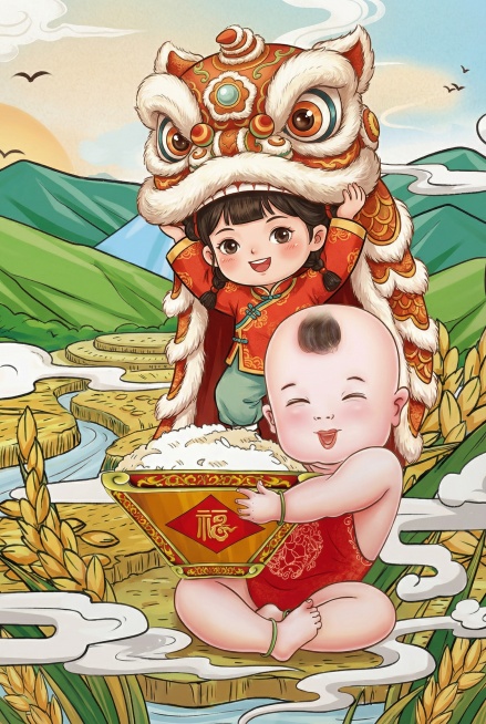 请把图1插画变成图2插画风格，图片比例2：3预览效果