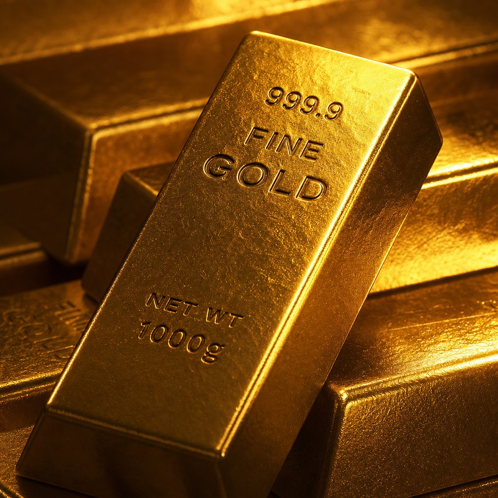 黄金：闪耀的金色金属质感黄金金锭特写，细腻金属纹理与璀璨光泽，… - 图片创意预览