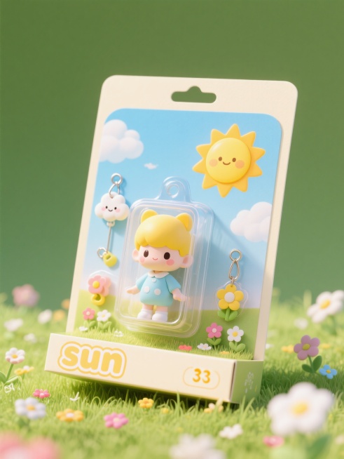盒子上有描边文字“sun”预览效果
