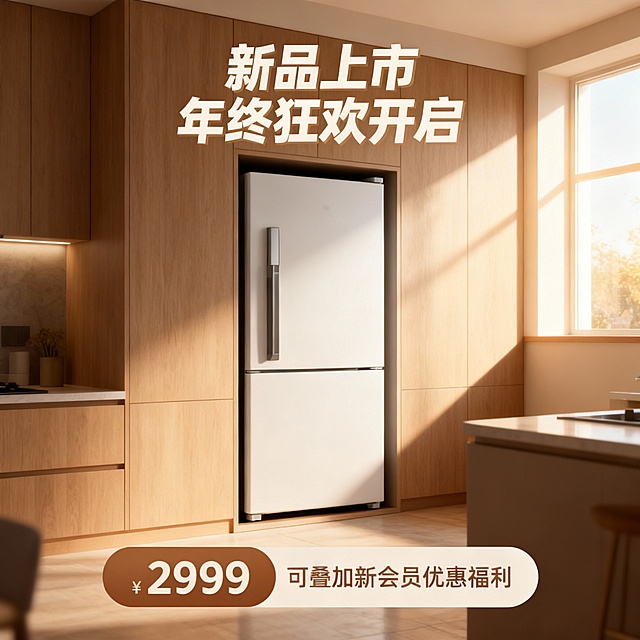 家电冰箱场景商品主图，电商必备