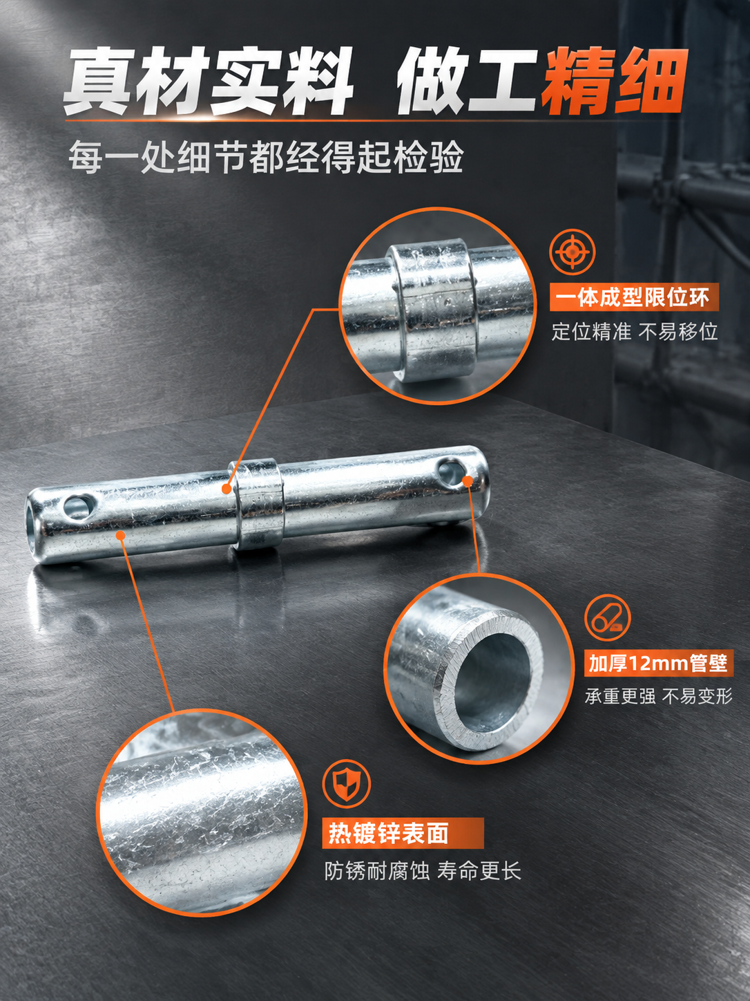 [商品] 使用【图1】脚手架连接销（镀锌钢管接头）；保留银灰色… - 图片创意预览