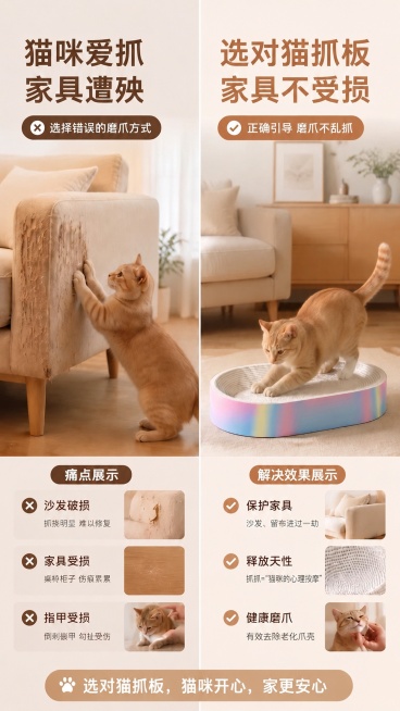 「图片1」抓猫抓板这猫咪得颜色前爪和身上颜色不统一，修改为统一颜色预览效果