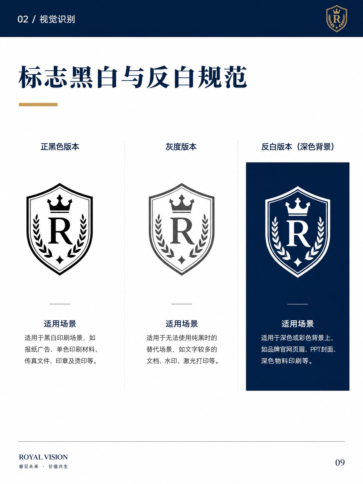 品牌手册内页设计，竖版A4比例，专业权威风格，白色背景。页面顶… - 图片创意预览