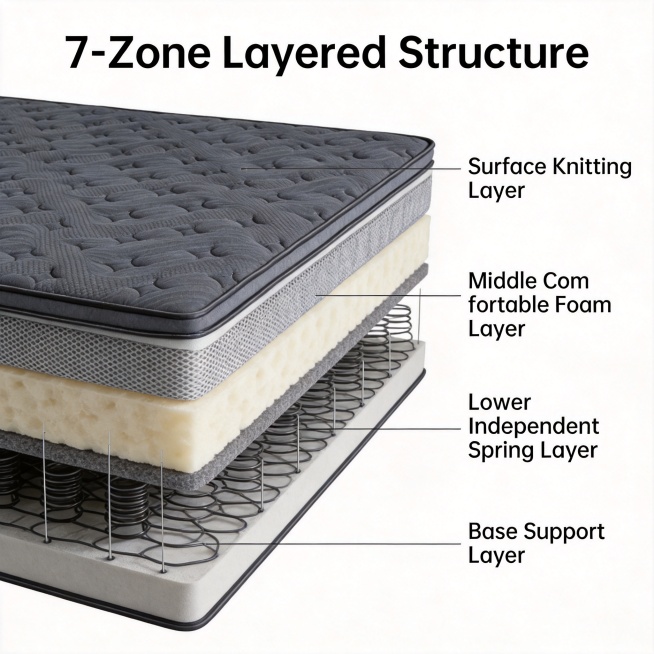 [Mattress Main Image 4] Internal structure layered display.
[Atmosphere Style] Professional function预览效果