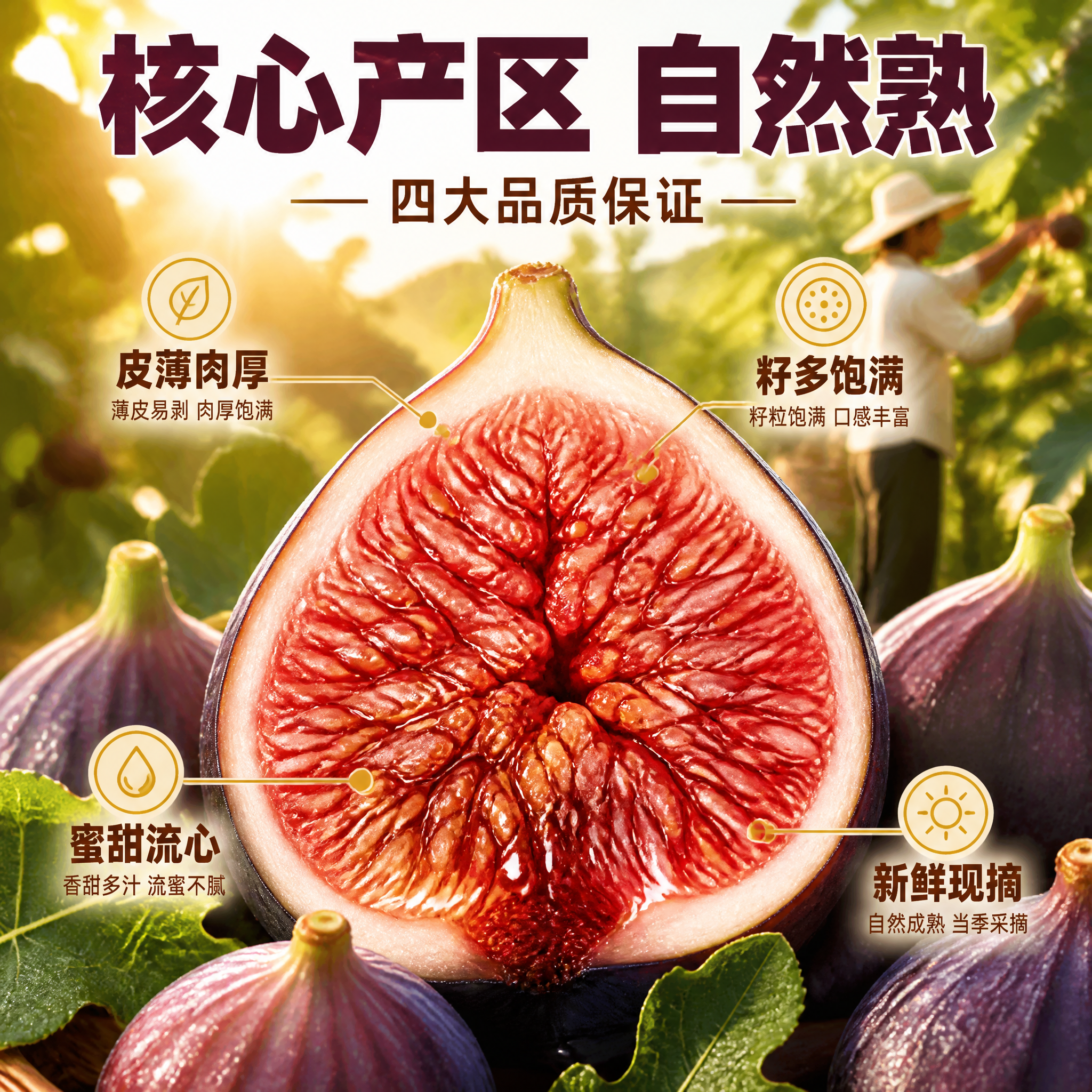 [主图-2] 混装盲盒无花果 2斤装 核心亮点 产地溯源 品质… - 图片创意预览