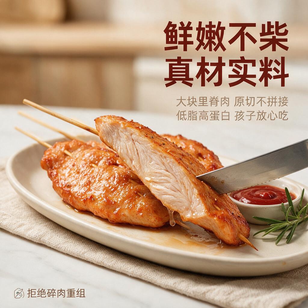 [主图-2] 核心卖点 鲜嫩不柴 真材实料 肉质细节展示 [统… - 图片创意预览