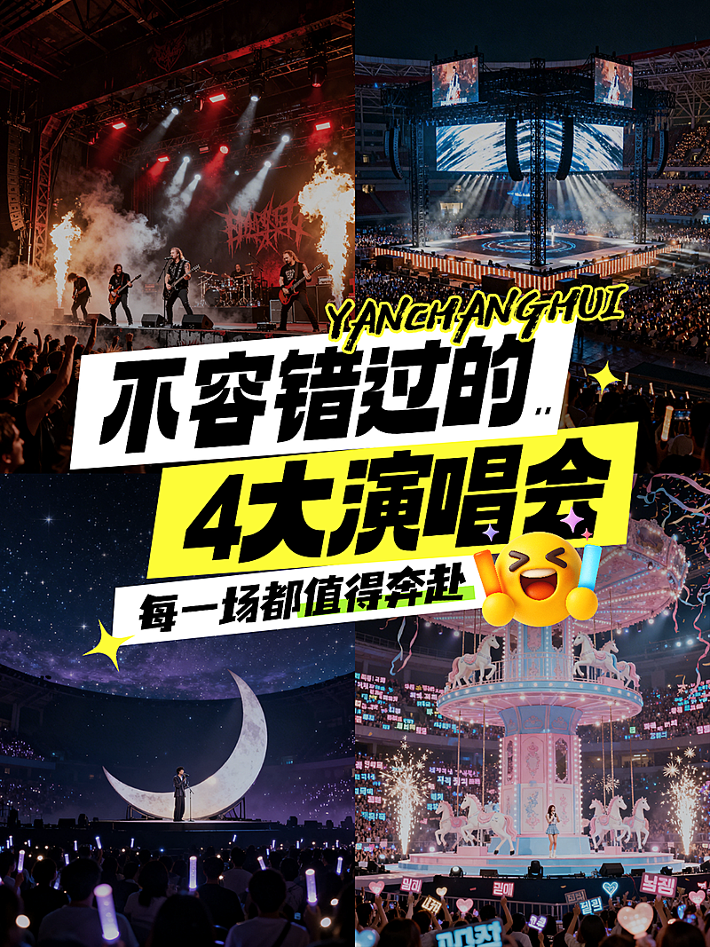 演唱会推荐大字拼图小红书封面配图