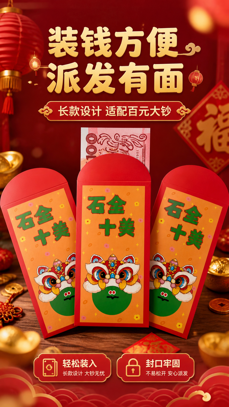 [商品] 使用【图7】石全十美款红包（露出百元钞票状态）；保留… - 图片创意预览