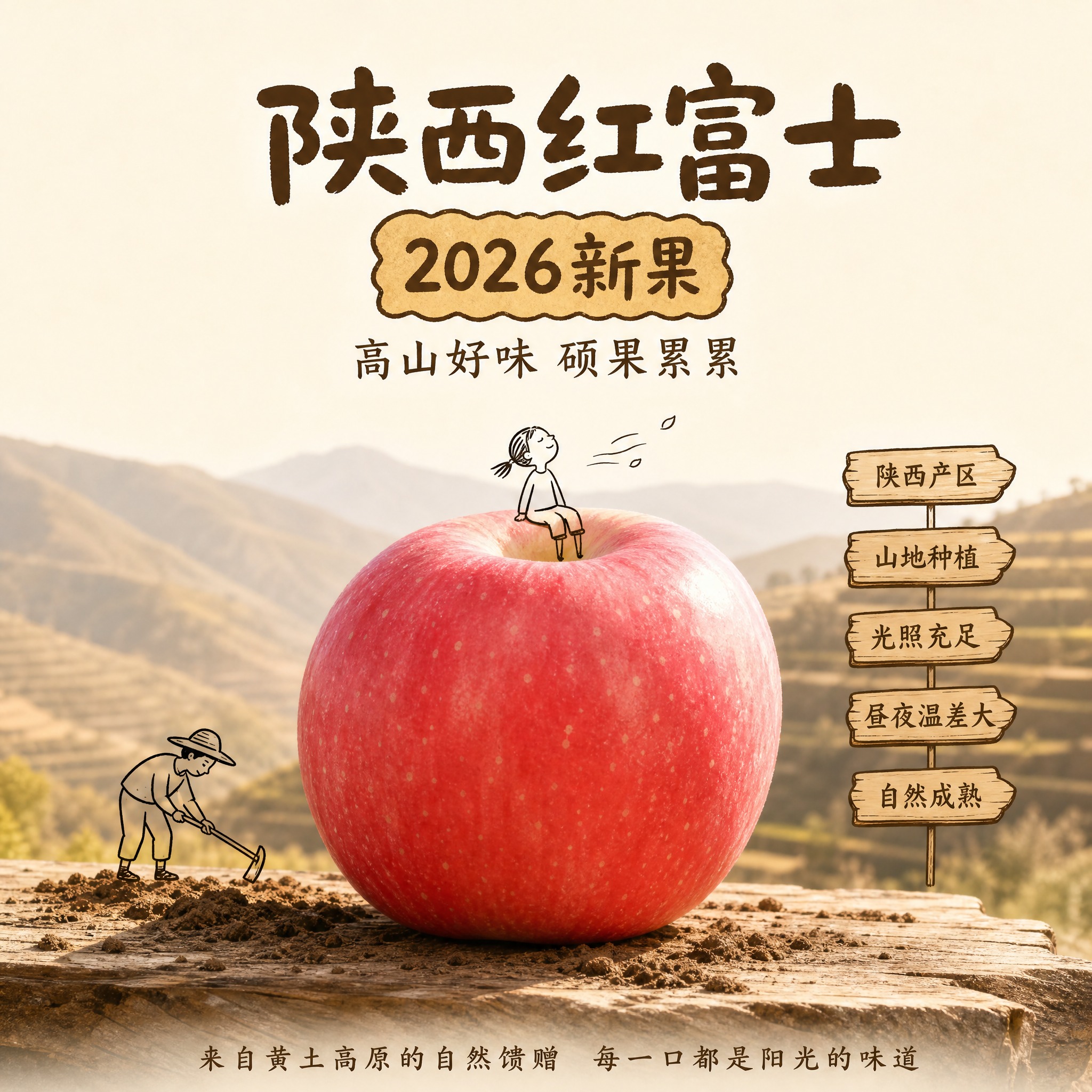 [主图-5] 黄土高原生态种植场景，主打自然成熟产地背书，陕西… - 图片创意预览