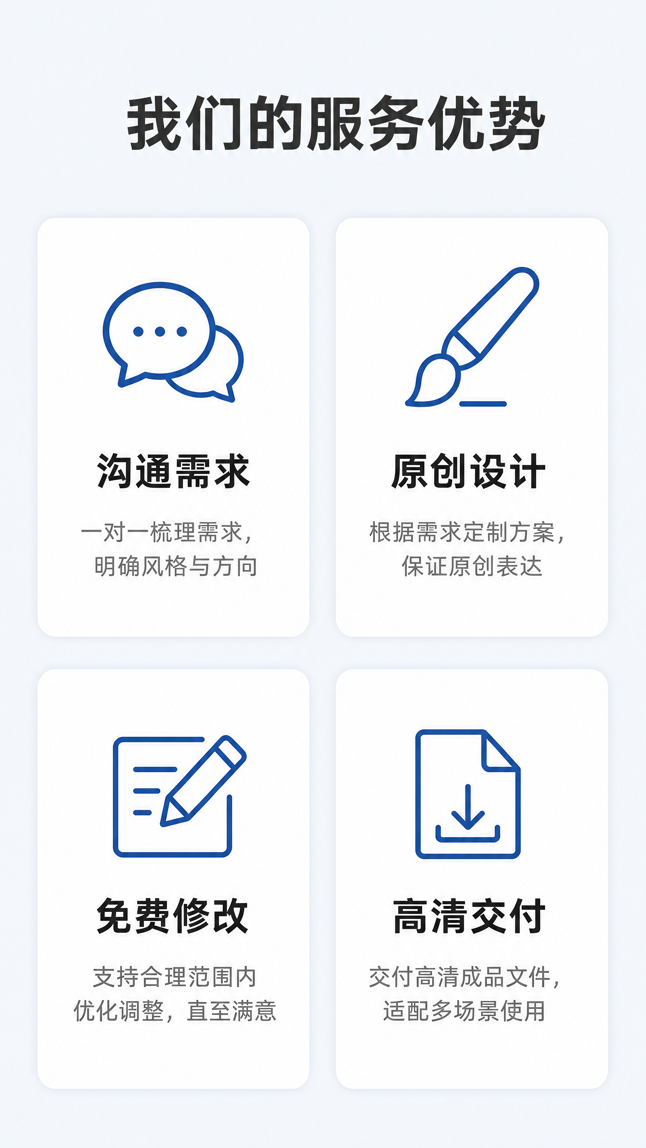 [第5屏] 服务流程与交付体验说明页。 [氛围/风格] 图标化… - 图片创意预览