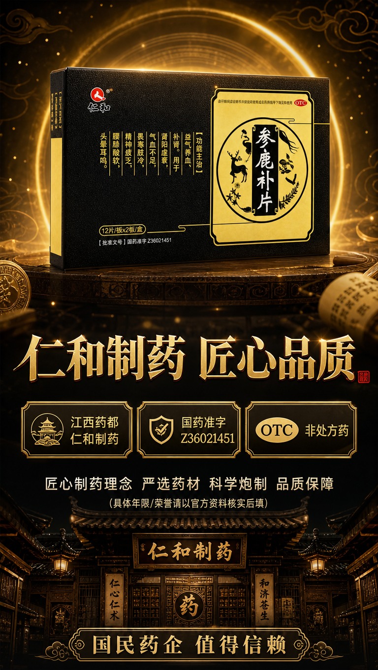 [商品] 使用【图1】仁和参鹿补片黑色药盒；保留所有包装原貌；… - 图片创意预览