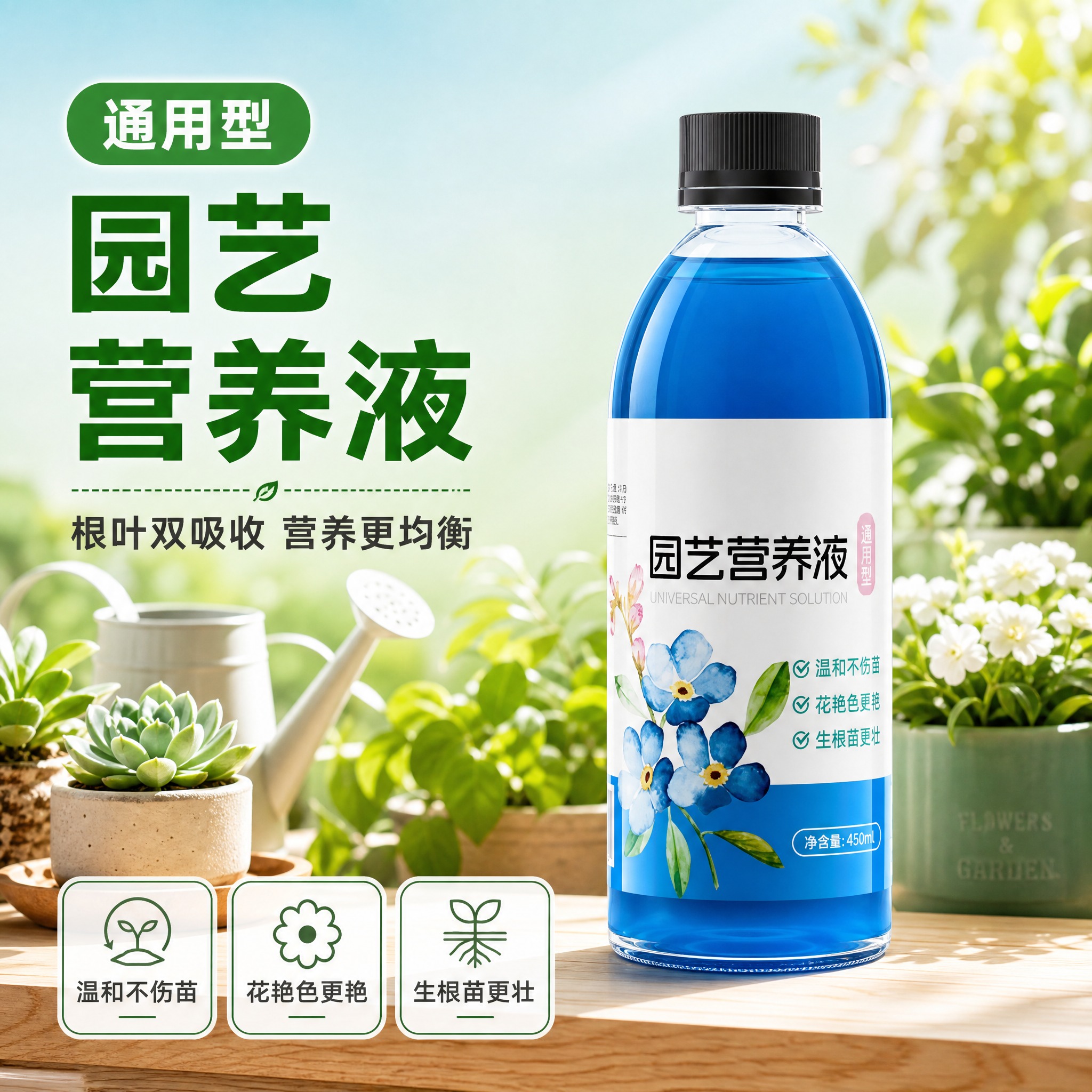 [主图-1] 通用型园艺营养液首图，突出产品识别与购买欲，营造… - 图片创意预览
