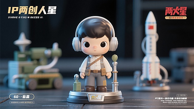 设计一个“两弹一星”为主题的IP形象数字人，角色创新