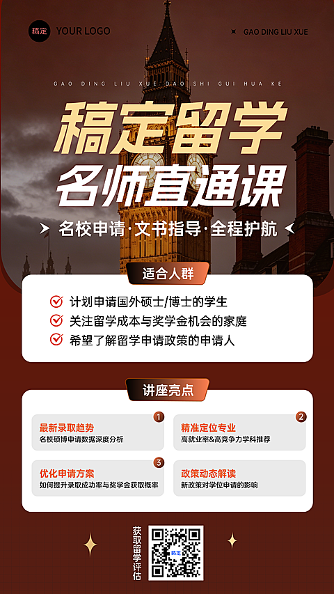 夏天旅游留学海报