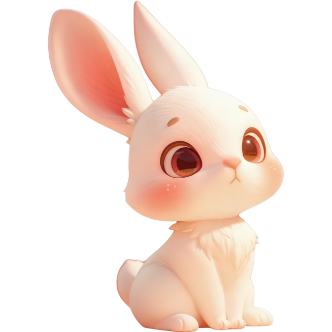 去除图片中的所有“花刻瓣”水印，保留兔子原图的完整细节和透明背景预览效果