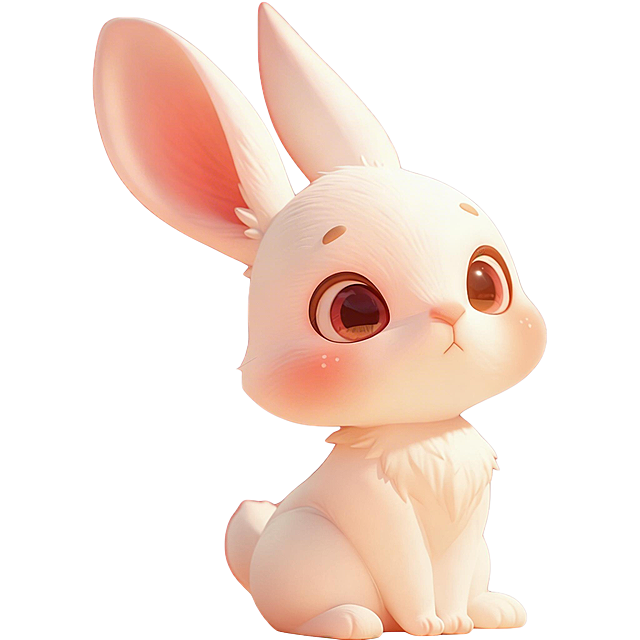 去除图片中的所有“花刻瓣”水印，保留兔子原图的完整细节和透明背景