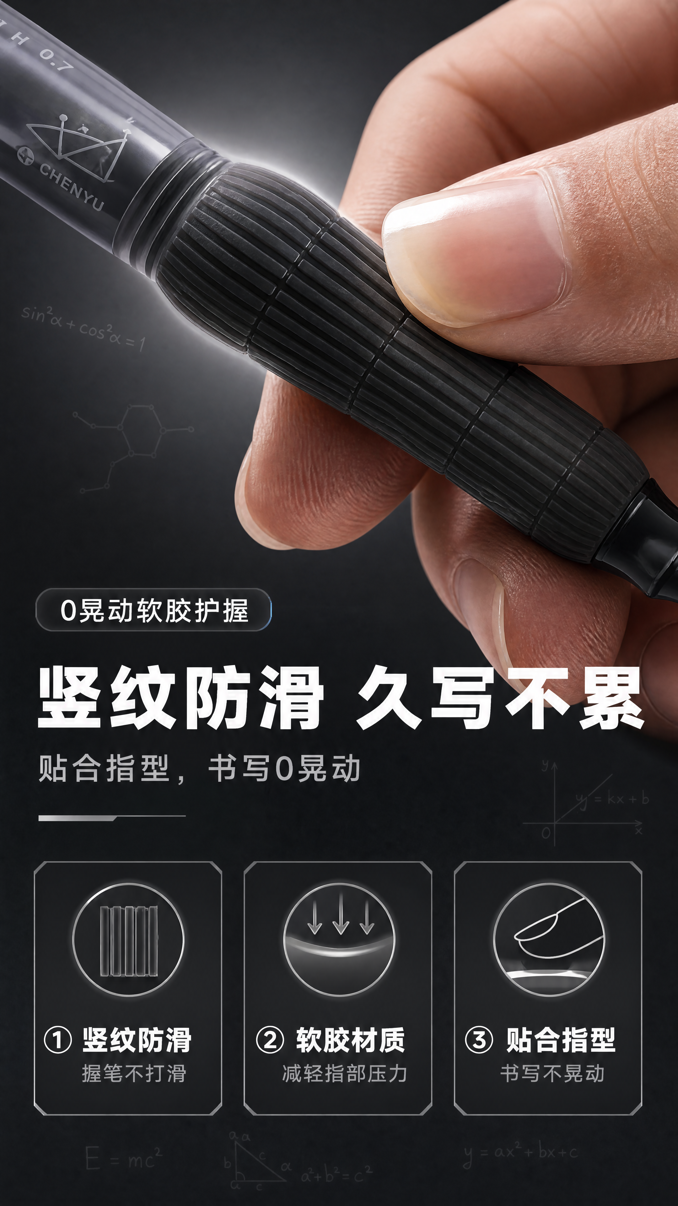 [商品] 使用【图6】黑色款握胶特写；保留竖纹软胶握的纹理、形… - 图片创意预览