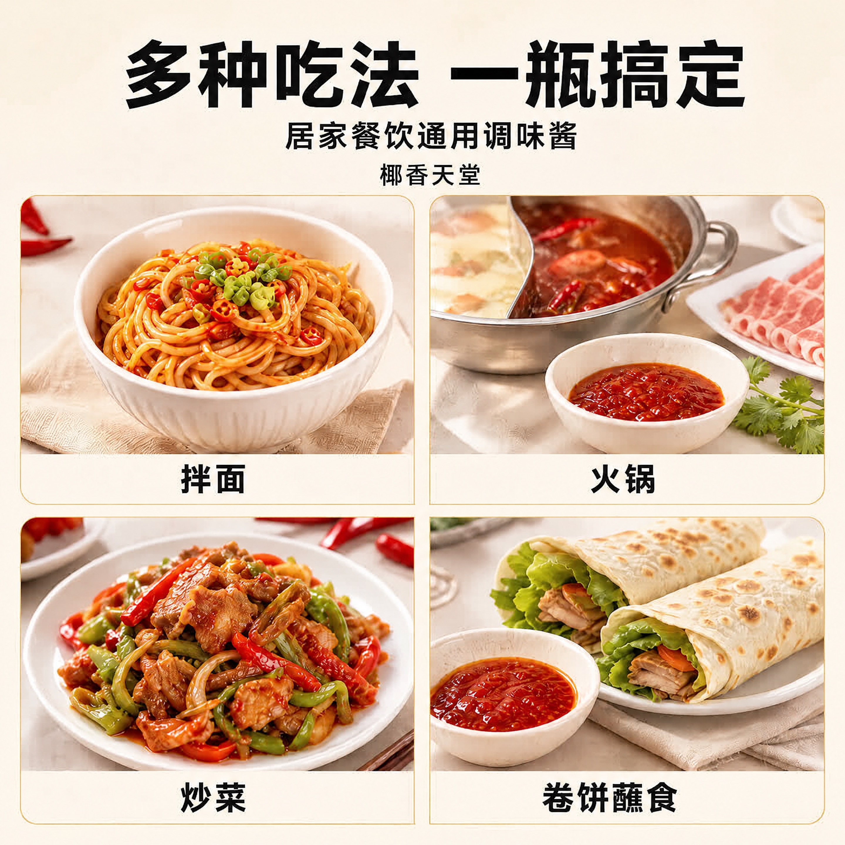 这是一张辣椒酱电商详情页设计图（图1）。请严格保持图1的整体版… - 图片创意预览
