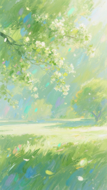 宿命感，故事感，be，有创意性，艺术气息，风格丙烯颜料，模糊水彩画，绿色系，光影斑斓，气质，超高清画质，细节丰富，精致感强，朦胧，极致超清，极致细节，春天，高质量，极致细节，温柔透明，阳光普照，极致烂预览效果