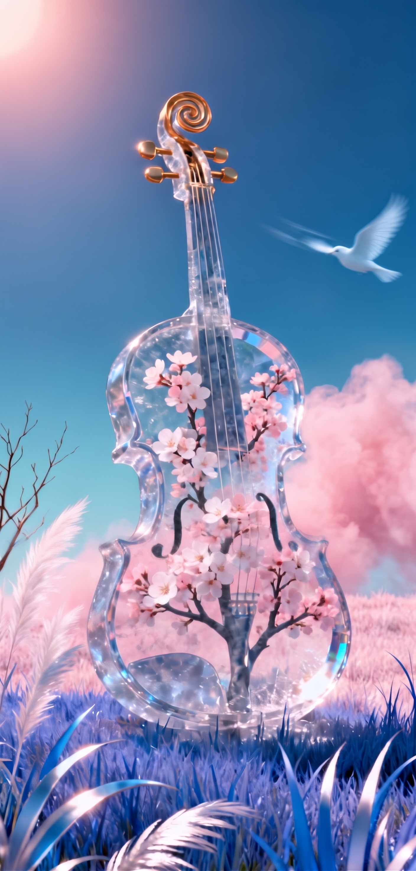 颜色不要那么多，整体画面呈现粉蓝色 - 图片创意预览