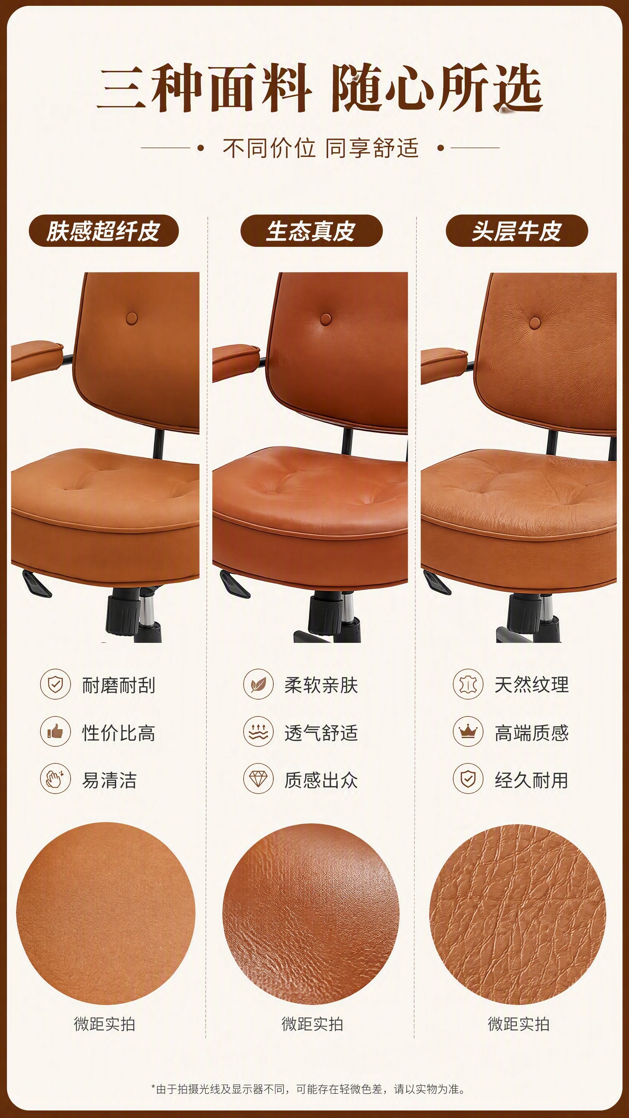 [第5张] 面料对比页-三种面料横向对比展示。本张使用【图1】… - 图片创意预览
