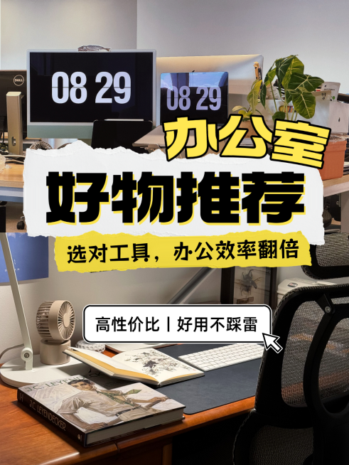 办公室好物推荐拼图小红书封面预览效果