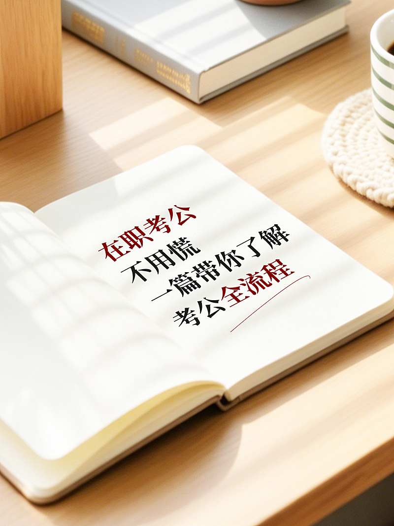 考公流程知识科普分享桌面笔记本实景风吸睛大字小红书封面