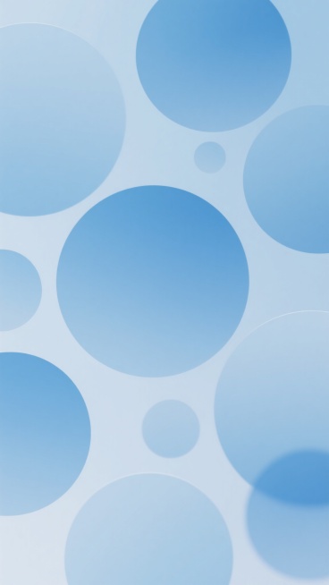 浅蓝色渐变背景，由多个大小不一、边缘柔和的半透明圆形色块组成，圆形色块呈现从浅蓝到更浅蓝的自然过渡，色彩和谐统一，整体风格简约、现代、清新，充满轻盈通透的视觉效果，圆形元素分布疏密有致，营造出宁静、舒适的氛围。预览效果