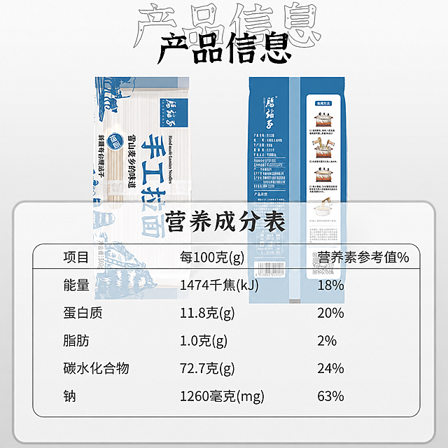 在营养成分表的钠一行中，将“1260(mg)”修改为“1260毫克(mg)”，即在1260和(mg)中间加上“毫克”两个字，(mg)保持不变。其余所有内容、排版、字体、颜色、背景、产品包装、表格样式等整张图片完全保持原样，逻辑不变。