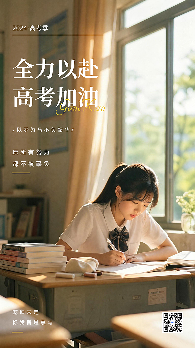 高考加油祝福青春励志感通用竖版海报