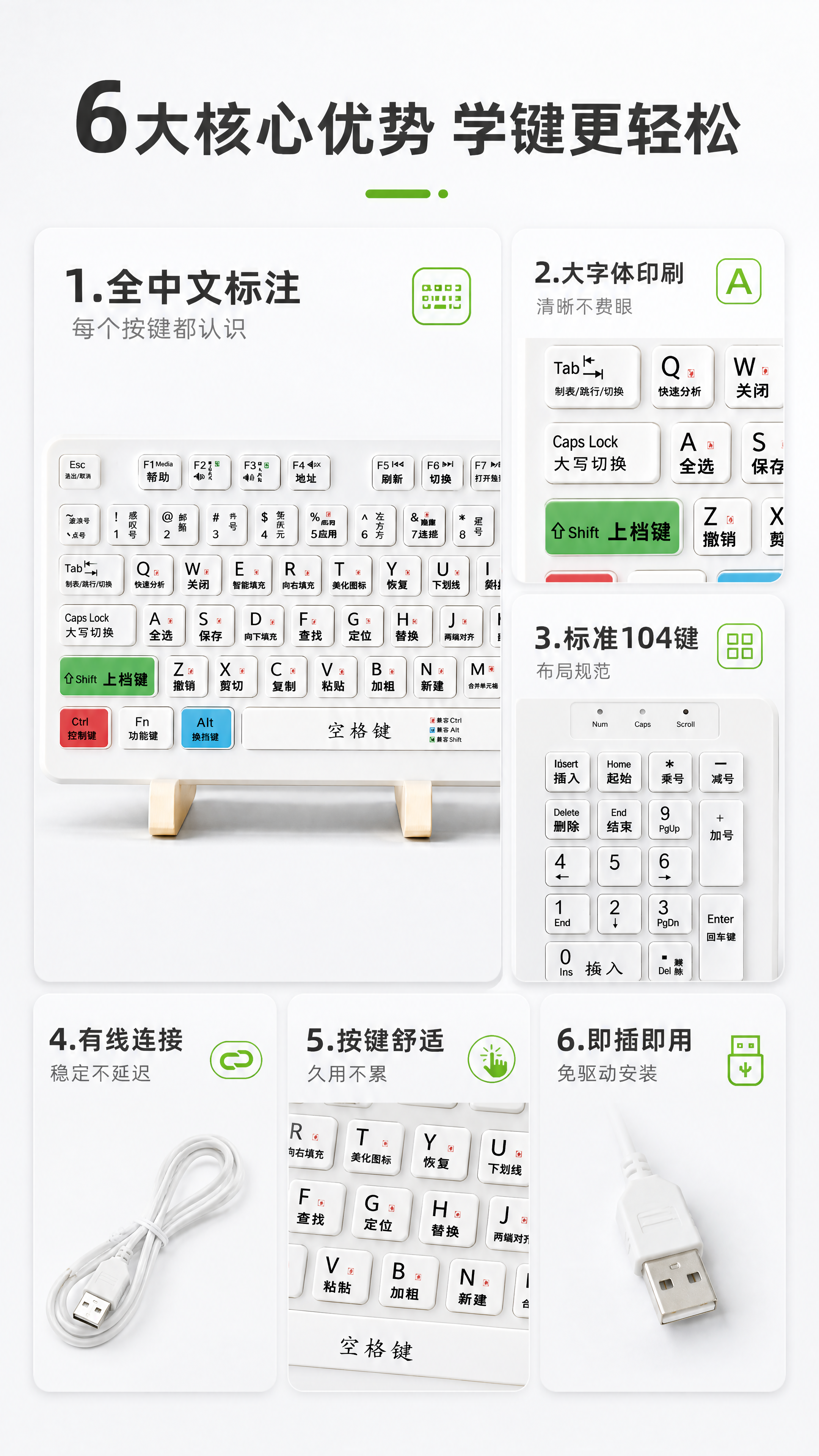 [商品] 使用【图1】白色中文标注有线键盘；保留键盘整体结构、… - 图片创意预览
