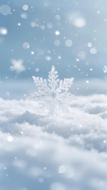 柔和的浅蓝色渐变背景，点缀着大小不一、半透明的白色雪花和光斑，营造出轻盈梦幻的冬季雪景氛围，整体画面呈现出模糊散焦的柔和质感，适合作为背景素材使用。预览效果