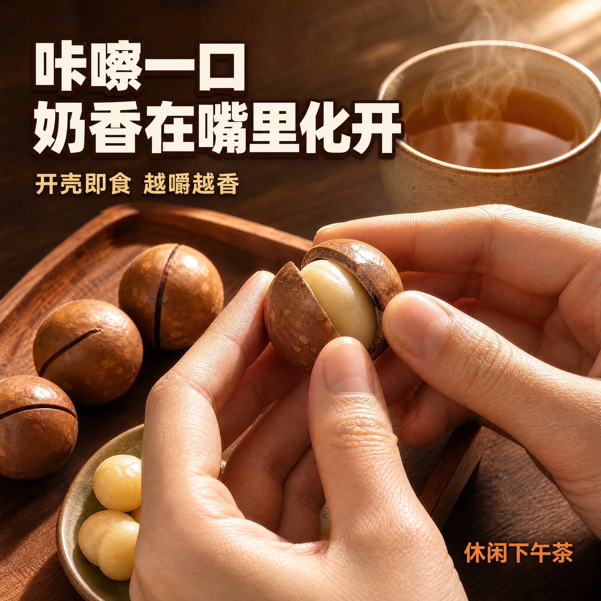 [主图-3] 奶香夏威夷果 真实食用场景 开壳入口瞬间。 [统… - 图片创意预览