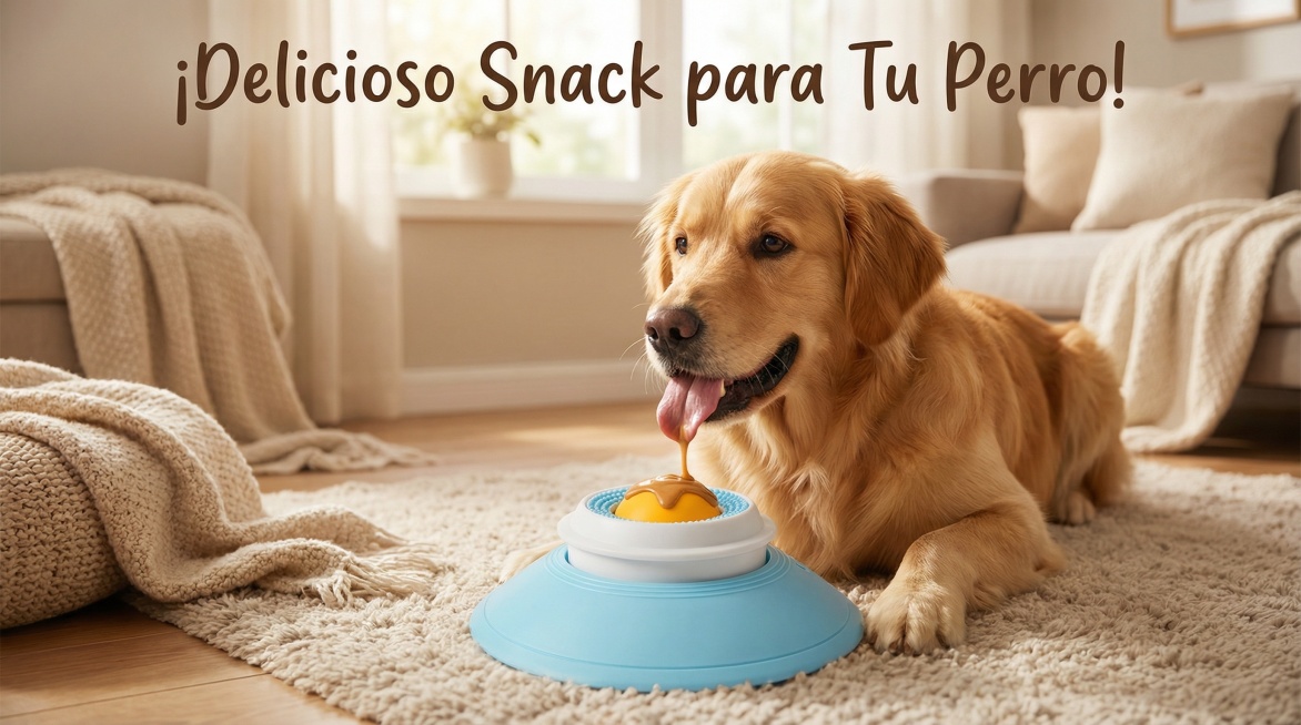 以图中的舔食球为元素,适用于犬猫，可盛放流质食物,生成6张跟舔食球有关的图,物体主体特征不变,西班牙语,比例 「16:9」预览效果