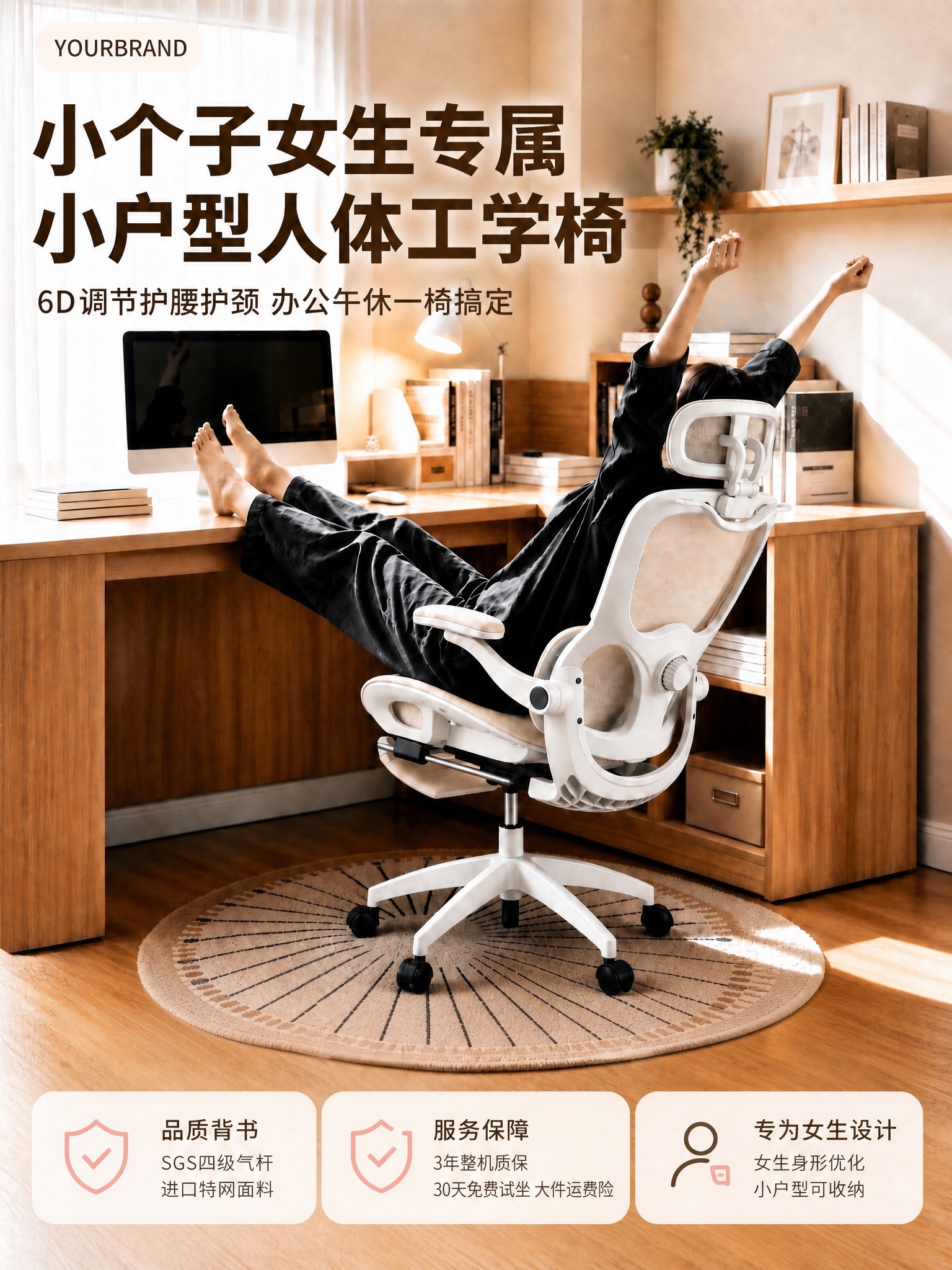 保持这张竖版淘宝主图的所有场景、人物、椅子、光影、顶部主标语副… - 图片创意预览