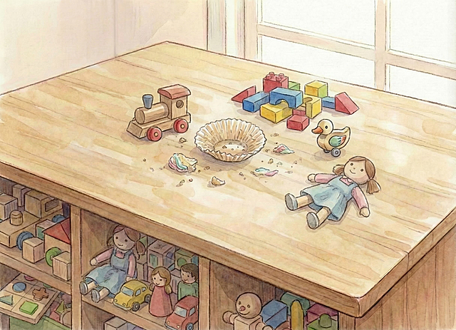 桌子面上增加一些玩具