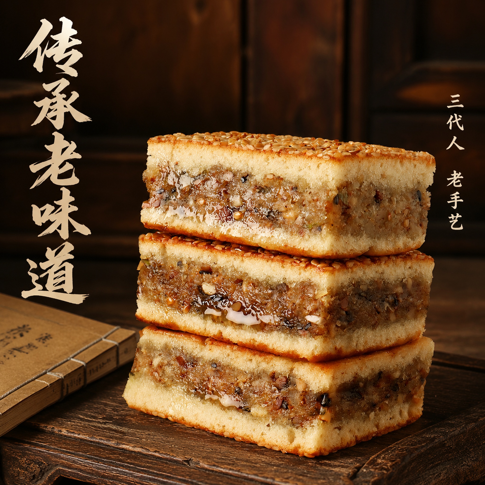 [主图-49] 三层五宝糕突出皮薄馅厚卖点。 [氛围风格] 突… - 图片创意预览