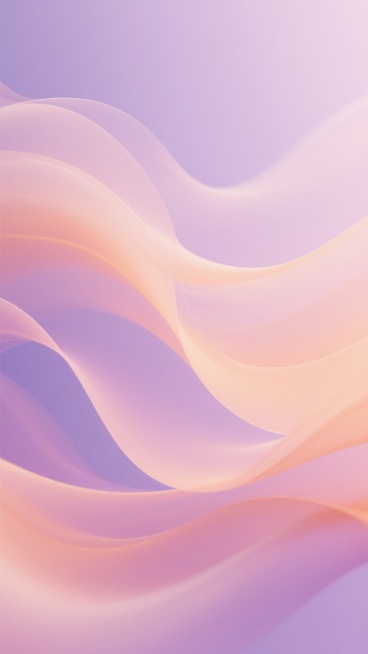 弥散风格背景，柔和渐变的粉紫色调与淡橙色交织，流动的波浪状色块呈现轻盈飘逸的视觉效果，色彩过渡自然细腻，整体画面清新梦幻，充满柔和的氛围感，无明显纹理和锐边，保持平滑朦胧的视觉质感。预览效果