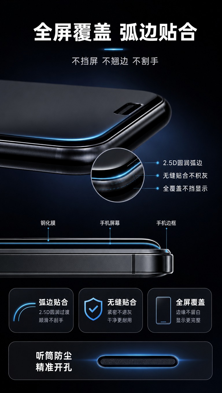 [商品] 使用【图1】黑色360度防窥钢化膜；保留产品外形、弧… - 图片创意预览